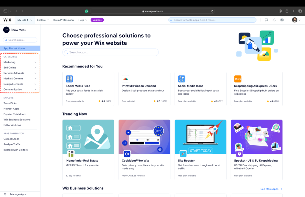 wix app market